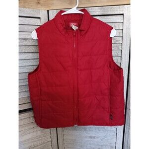 Vintage Esprit Puffer Vest Wmn's Sz. L Red Nylon Quilted Made in Korea